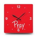 Pray Acrylic Wall Clock – James 5:16 Inspirational Scripture Clock
