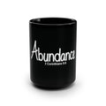 Abundance 2 Corinthians 9:8 Black 15oz Mug — Christian Faith Coffee Cup