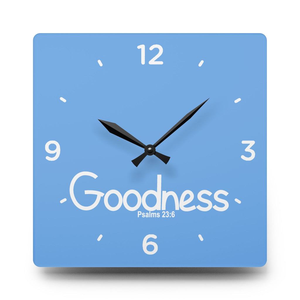Goodness Acrylic Wall Clock – Psalms 23:6 Inspirational Scripture Clock