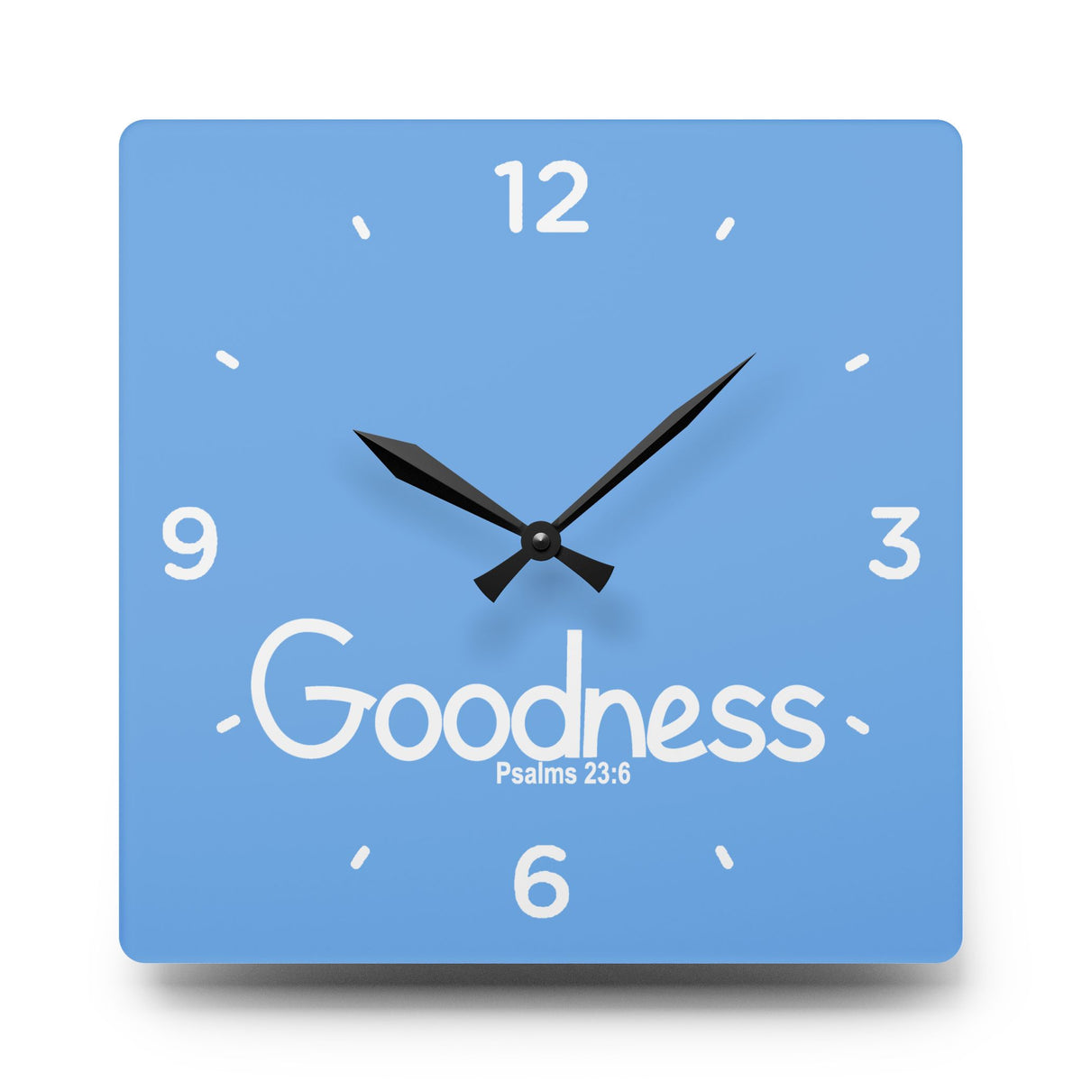 Goodness Acrylic Wall Clock – Psalms 23:6 Inspirational Scripture Clock