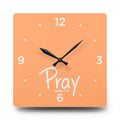Pray Acrylic Wall Clock – James 5:16 Inspirational Scripture Clock