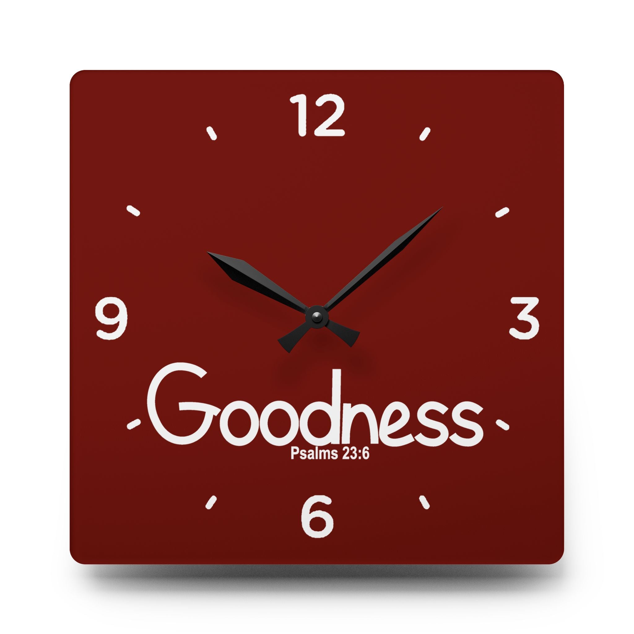 Goodness Acrylic Wall Clock – Psalms 23:6 Inspirational Scripture Clock