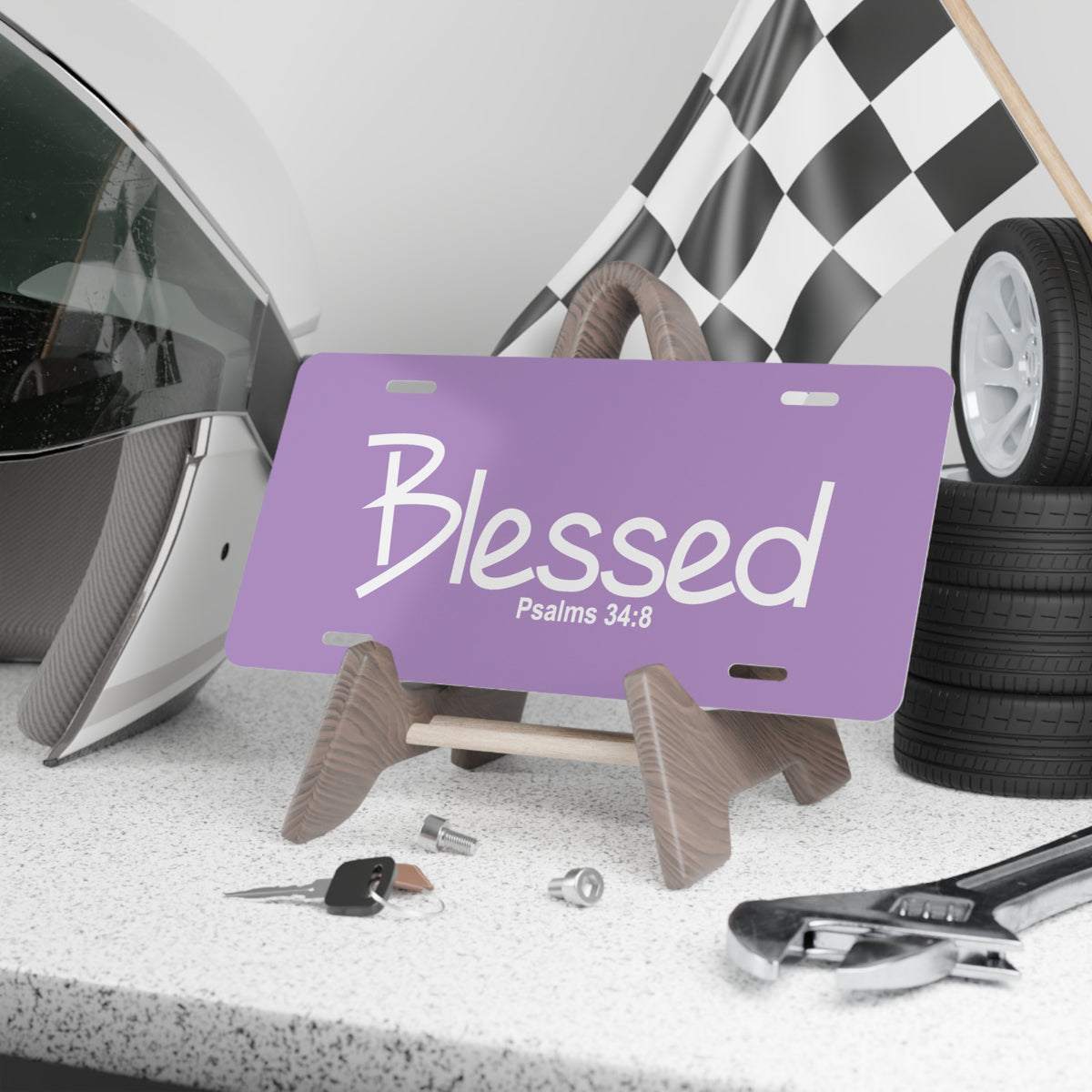 Vanity Plate-Blessed (Psalms 34:8)