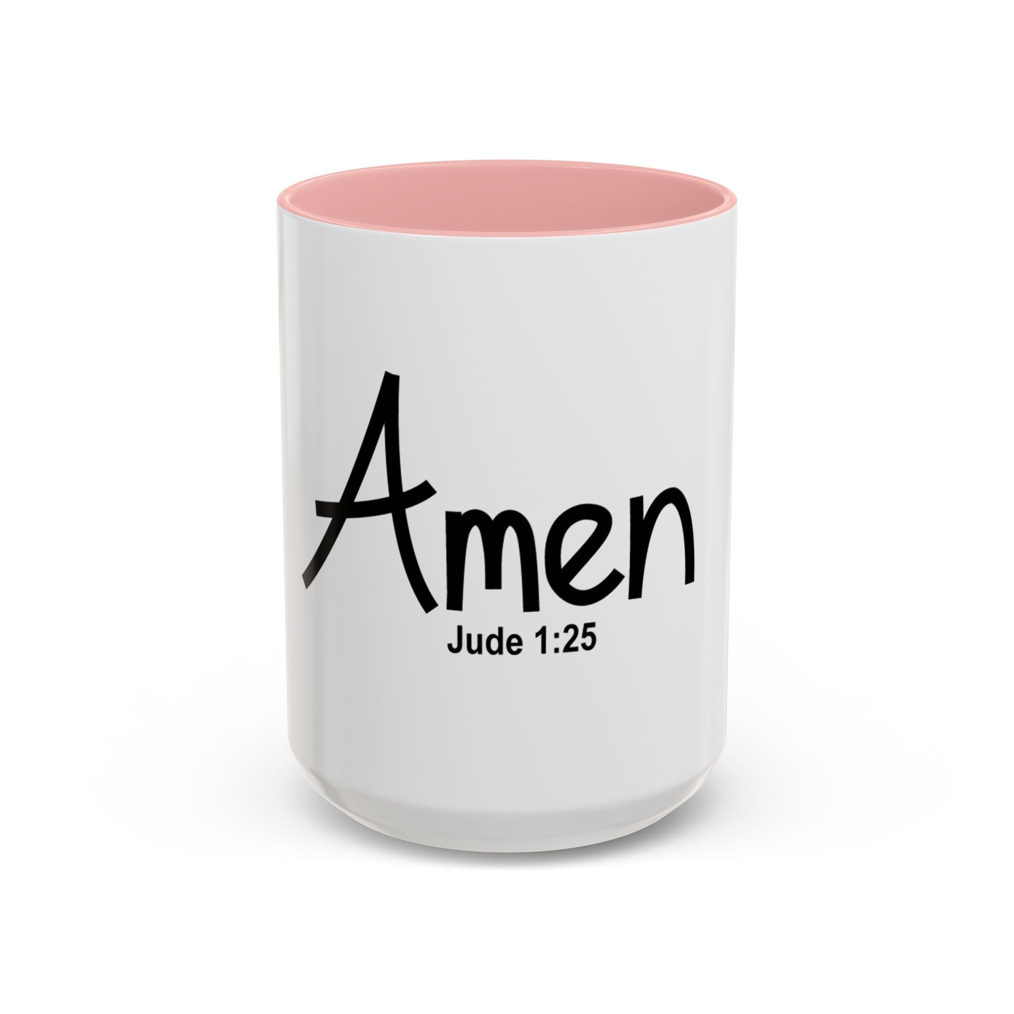 Amen Jude 1:25 Accent Coffee Mug — Christian Faith Scripture Tea Mug (11/15oz)