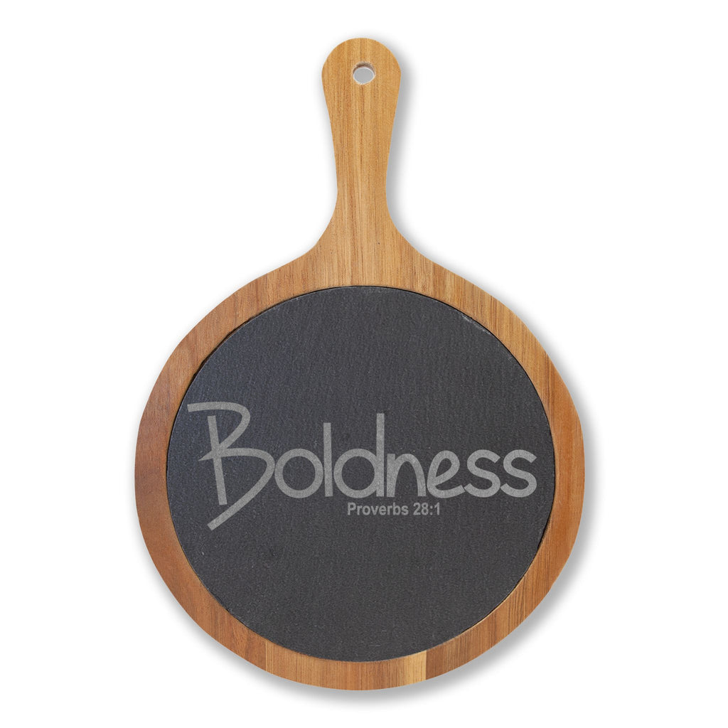 Engraved Charcuterie Board with Slate Insert (Boldness)